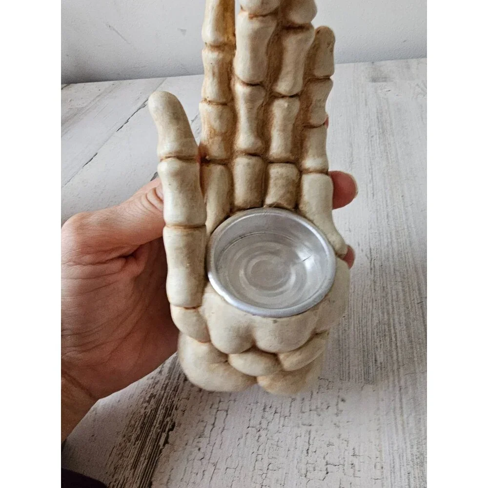 Skeleton hand‎ tea light candle holder Halloween life-size lifelike decor